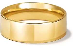 Aojun 14K Gold Filled Ring High Polish Plain Tarnish Resistant Comfort Fit Eternity Wedding Band 1mm 2mm 3mm 4mm 5mm 6mm 8mm Ring for Women Men