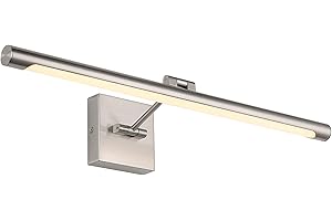 Joosenhouse Modern LED Picture Light Fixtures Dimmable 24.4" Inch Brushed Nickel Artwork Accent Hallway Lighting with Single Swing Arm Full Metal for Paintings,Warm White 3000K, Hardwired Connection