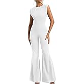 XXTAXN Women’s Sexy Sleeveless Crew Neck Cocktail Curvy Dressy Wide Leg Jumpsuit