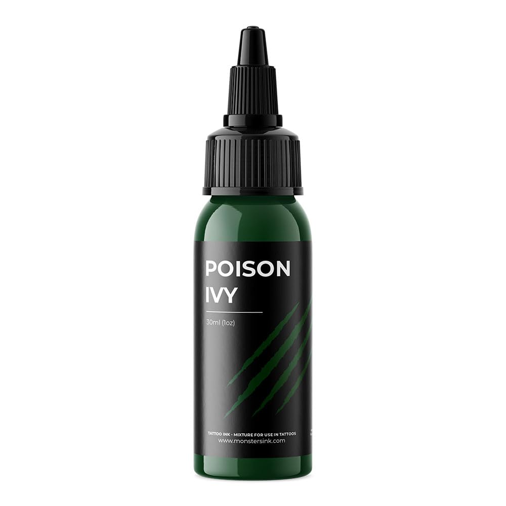 Dark Green Tattoo Ink 30ml Monsters Ink Poison Ivy, Forest Green Tattoo Ink (Poison Ivy, 30ml) — image 1