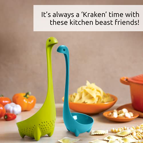 OTOTO Turquoise Nessie Ladle & Green Mama Nessie Colander Value Pack