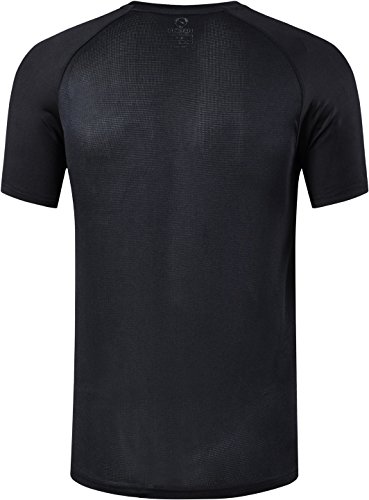 Sportides Big Boy's Quick Dry Active Sport Short Sleeve Breathable Tshirts T-Shirts Tees Tops LBS702 Black L