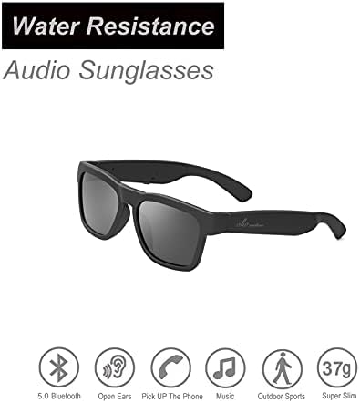 Audio Sunglasses,Voice Control and Open Ear Style Listen Music and Calls with Volumn UP and Down, Bluetooth 5.0 Smart Glasses and IP44 Waterproof Feature for Outdoor Sports