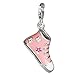 SilberDream Charm pink enameled shoe Sneaker 925 Sterling Silver Pendant Lobster Clasp FC651