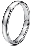 Tungary 4mm Mens Womens Tungsten Carbide Wedding Band Rings Engagement Promise Domed Size 3-14