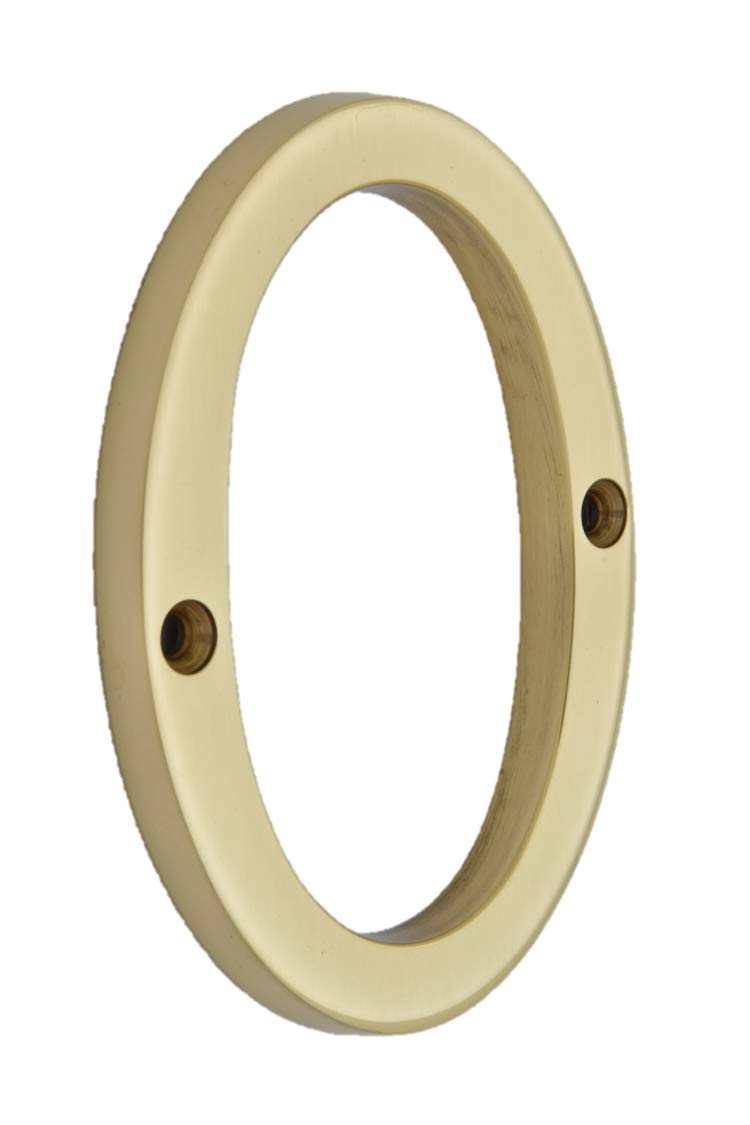 QCAA Traditional Heavy Forged Brass House Number, 6", Polished Brass Lacquered, 0, 1 Pack, Made in Taiwan