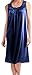 EZI Women's Faux Silk and Lace Sleeveless Nightgown