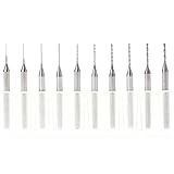 10 Pcs Carbide Micro Drill Bits 0.3mm-1.2mm CNC PCB Dremel