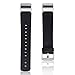 Thankscase Band for Fitbit Charge 2, Genuine Leather Wrist Strap Replacement Spring Bar and Embossed Pattern for 2016 Fitbit Charge 2 (Diamond Black)