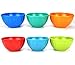 Melamine Fluted Bowls Set with Lids-6pcs 17.5 oz Cereal/Soup/Prep Bowls,6 Assorted Color| Break-resistant 100% Melamine Bowls and Plastic Lids | Dishwasher Safe,BPA Free