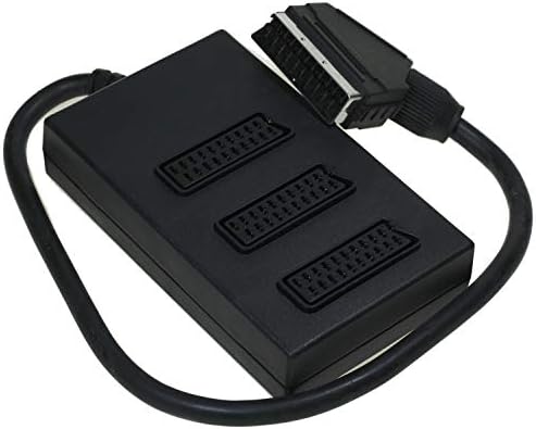 World of Data3 Way Scart Splitter - 0.5m Lead - 21-pin Scart (Fully Wired) - Male to 3 x Female - Audio & Video Signal - Adapter - Multiplier