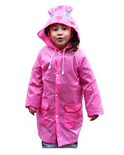Toddler kids children cute cartoon hooded rain jacket r…