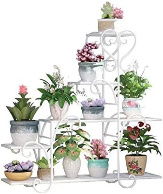 Amazon フラワースタンド アイアン ガーデニング 棚 鉢植え 観葉植物 盆栽 プランタースタンド ベランダ 玄関 室内 ガーデンラック 花台 95cm L フラワースタンド 園芸ラック