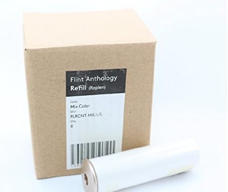 Flint Lint Roller REFILL Adhesive Sheets & Caps 6 countt For 5 inches Roller - Gold