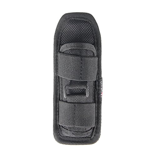 Flashlight Holster for Tactical Torch, UltraFire Duty Belt Flashlight Holder Nylon Pouch Case with 360 Degrees Rotatable Clip Long Type