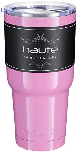 Haute 30 oz Stainless Steel Tumbler- Powder Coated (Pink with Classic Lid)