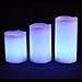 3 pcs Set Ivory Wax Flickering Flameless Color-Changing Candles Glowing LED Pillar w/ Remote Control, Valentine Party Decoration Centerpieces Weddings 6, 5, 4 inch