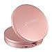 Magicfly Travel Mirror Lighted Magnifying, 10X/ 5X/ 1X Handheld Lighted Mirror, USB Rechargeable Travel Makeup Mirror, Daylight LED Compact Led Mirror Folding Mirror for Traveling, Rose Gold