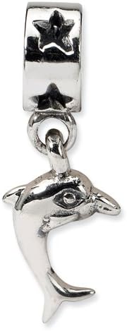 .925 Sterling Silver Dolphin Dangle Bead