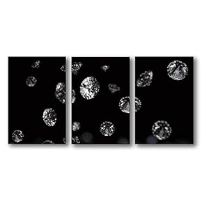 3 Piece Canvas Wall Art for Living Room Bedroom Home Artwork Shiny Diamond Gemstone Paintings Ready to Hang - 16"x24" x 3 Panels