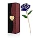 PREUP Blue Gold Dipped Rose, Long Stem 24k Gold Dipped Real Rose Lasted Forever, Special Valentines Day and Anniversary Gift for Her