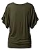 URBANCLEO Womens Short Sleeve Dolman Drape Top Shirts (Plus