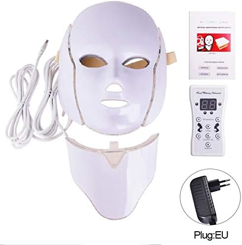 7 Color LED Mask Neck Photon Light Skin Rejuvenation Acne Spot Wrinkle Whitening Facial Beauty Daily Skin Care Mask