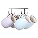 Fvstar 2 Set Mug Rack Under Cabinet, Coffee Mug Holder Under Cabinet, 8pcs Kitchen Cup Drying Hanging Hooks, Cup Hanger Racks for Coffee Bar, Kitchen, Shelf, Black