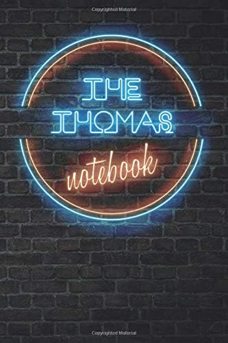 The THOMAS Notebook: Vintage Blank Ruled Personalized & Custom Neon Sign Name Dotted Notebook Journal for Boys & Men. Wall Background. Funny Desk ... Supplies, Birthday, Christmas Gift for Men. Paperback – 19 Jun 2019