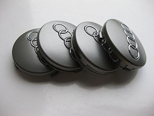 Set of 4 Audi Gray Chrome Logo Center Wheel Hub Cap 60 mm for A3, A4, A6, A8, and S4