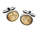 etnecklace Vintage Silver World map Men Cufflinks