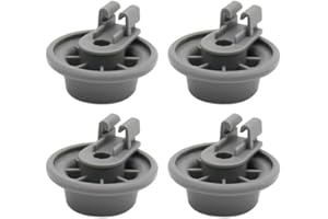 ILHAN GLOBAL TRADE Compatible for Bosch dishwashers 611475 Dishwasher Bottom Dish Rack Wheel Set 4 pcs, bsh-00611475 1559847 AH3477735 AH8727387 Gray