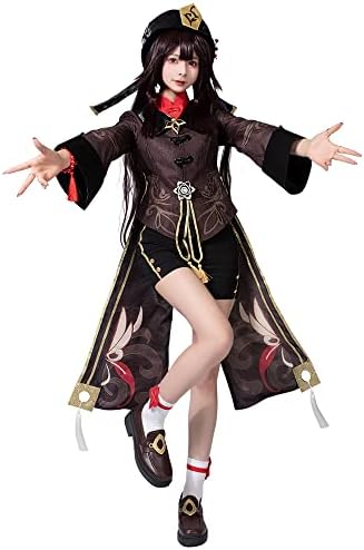Cosfun Genshin Impact Hu Tao Cosplay Costume Full Outfits Jacquard Ver