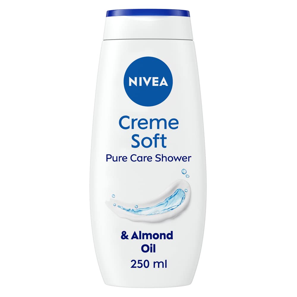 NIVEA Care Shower Creme Soft (250 ml) Caring Shower Body Cream Enriched with Almond Oil, Moisturising Shower Gel Body Wash, Skin Moisturiser with Mild Scent, Pack of 6