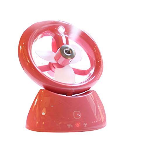 TTbuy Mini Portable Humidifier Handheld USB Mini Misting Cooling Spray Fan Handheld 3 Speeds Personal Desk Table Desktop Fan Outdoor For Office Room Outdoor Household Traveling (Red) - Thumbnail 2