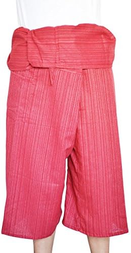 Fisherman Pants Yoga Trousers Free Size Cotton Bright Red by Bjelly