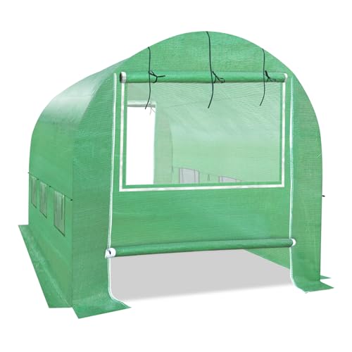 BenefitUSA Greenhouse Replacement PE Cover ONLY for Walk-in Greenhouse 2 Zipper Doors
