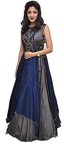 pramukh fashion women's banglory gown with jacket (2020 grey)