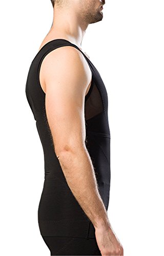 Breathable Gynecomastia Compression Hide Man Moobs Clasp Chest Binders Tank Tops (X-Large, Black)