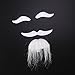 Tinksky Three-piece Halloween Costumes Self Adhesive Fake Eyebrows Beard Moustache Goatee Kit Facial Hair Cosplay Props Disguise Decoration For Masquerade Costume Party (White)