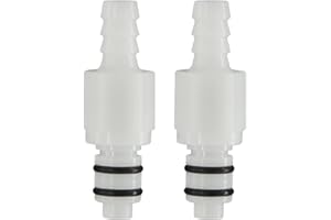 BBTUS 2PCS 1/4" 3/8" 5/16" Plastic In-Line Hose Barb Coupling Insert Quick Connector, Shut-Off Valved in Tube Quick Connector, Male Quick Connect Hose Fittings (2x Male Connector) (5/16")