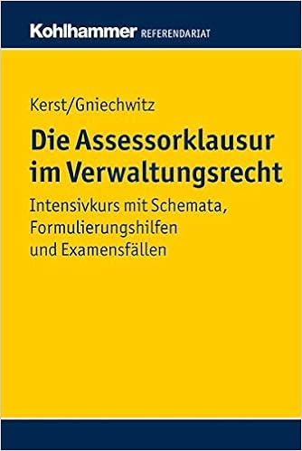 Die Assessorklausur Im Verwaltungsrecht Intensivkurs Mit Schemata Formulierungshilfen Und Examensfallen Kohlhammer Referendariat Amazon De Kerst Andreas Gniechwitz Christoffer Bucher
