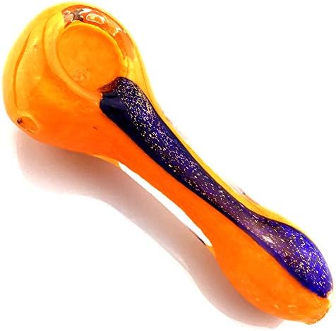 SgooYi Beautifully Wrought Orange Pipe Newest Glassworks Handmade Star Sky Embellishment Style(Color as Shown)