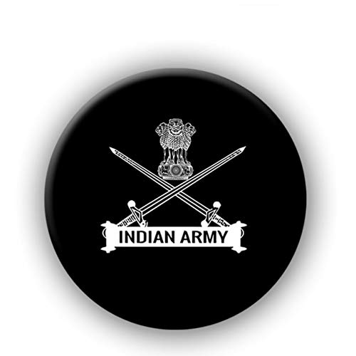 Print Bharat Stainless Steel Indian Army Design Pin Badge , Pack of 5- Multicolour