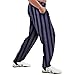 Otomix Men's Baggy Bodybuilding Workout Pants Charcoal Stripe (Large)