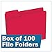 The File King 1/3 Cut Red File Folders Letter Size - 100 Pack | Colored Manilla Folders 8.5 x 11 | Made in The USA | Assorted 3 Tab Red Color Manila File Folder | Heavy Duty Basic Paper Filing Folder