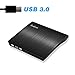 External CD Drive, Rodzon USB 3.0 CD/DVD +/-RW Drive, Compact DVD CD ROM Writer/Rewriter/Burner, High Speed 5Gbps for Macbook/Laptop/Desktop/Tablet/Chromebook Windows 7/8.1/10 and Linux OS-Slim Black