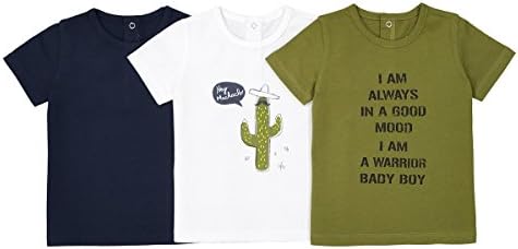 La Redoute Collections Big Boys Pack of 3 Short-Sleeved T-Shirts, 1 Month-3 Years Blue Size 1 Month - 21 in.