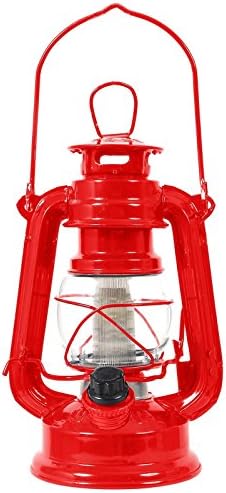 Classic Red 7" High 12-bulb Lantern Adjustable LED Battery Operated Camp Light