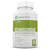 Nature Driven - Ashwagandha Capsules 90ct 1965mg Organic Natural Dietary Supplement for Anxiety Relief, Energy & More - with Organic Black Pepper for Anxiety - Adrenal Fatigue Supplement - Veggie Caps
